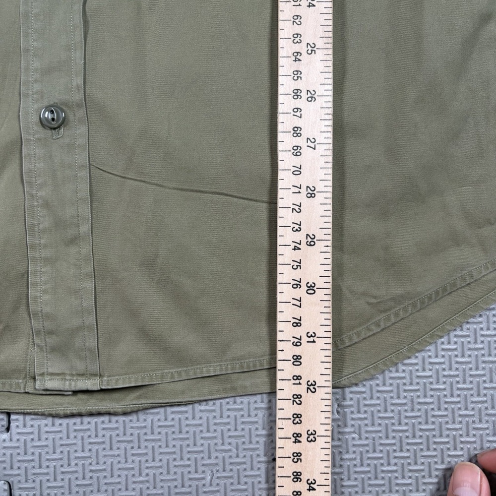 Willis & Geiger Mens Sz L Bush Poplin Shirt Olive Utility Safari Gorpcore EUC - Picture 8 of 9